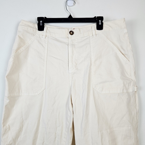 Marine Layer Maya Slim Straight Utility Pants Cotton Ivory Size 14 NWOT - Picture 5 of 9